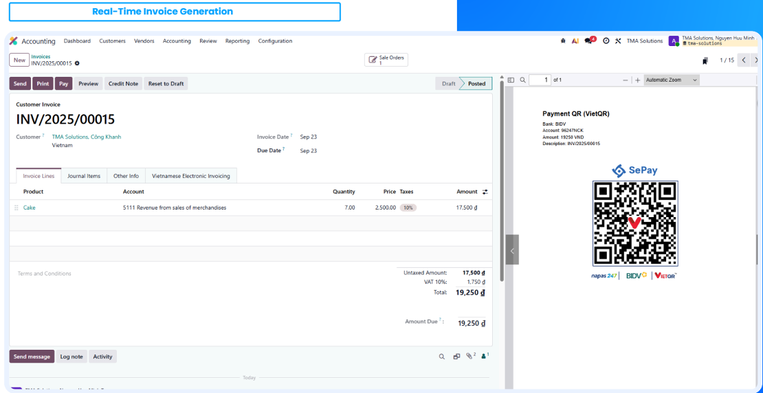 Generate Real-Time Invoice 